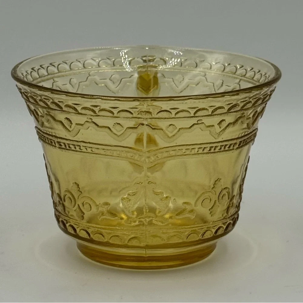 Vintage Federal Patrician Spoke Amber Depression Glass Cup and Saucer Set